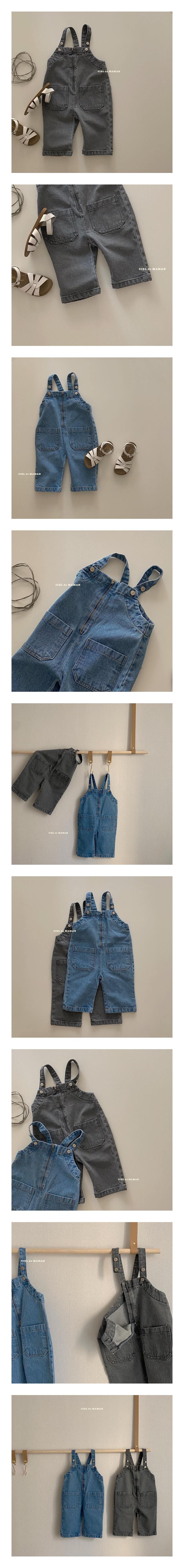 CIEL DE MAMAN - Korean Children Fashion - #Kfashion4kids - Beans Denim Suspender Pants