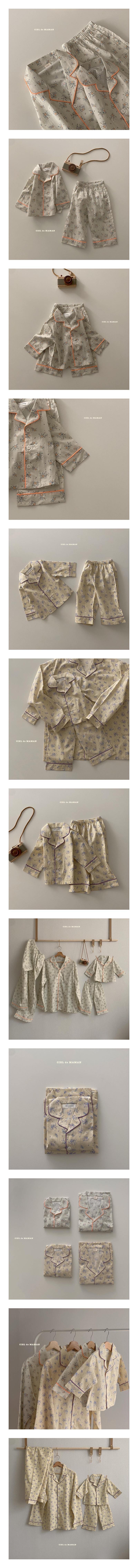 CIEL DE MAMAN - Korean Children Fashion - #Kfashion4kids - Flower Pajamas