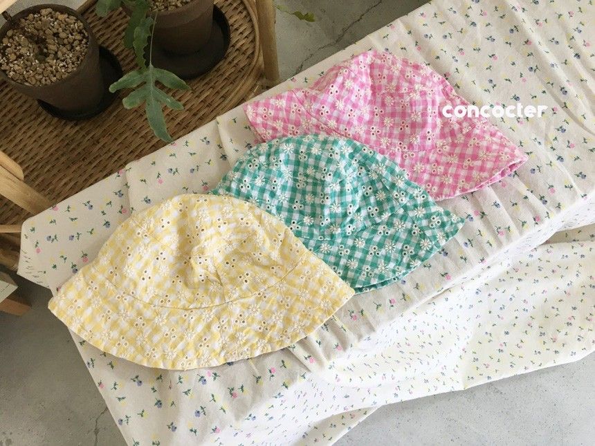 CONCOCTER - Korean Children Fashion - #Kfashion4kids - Flower Embroidery Bucket Hat