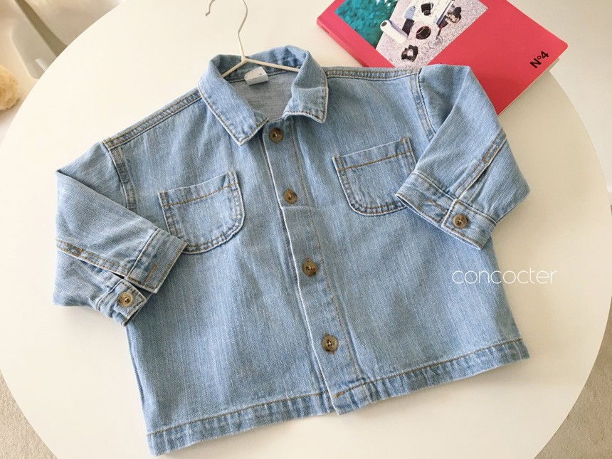 CONCOCTER - Korean Children Fashion - #Kfashion4kids - Denim Line Shirt