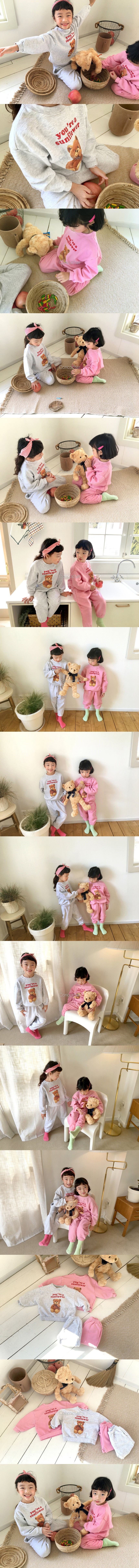 CONCOCTER - Korean Children Fashion - #Kfashion4kids - Cute Bear Top Bottom Set - 2