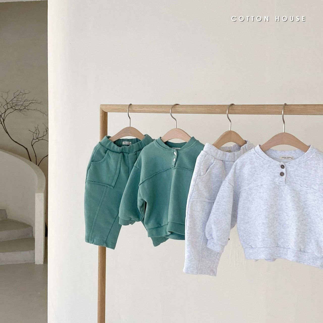 COTTON HOUSE - Korean Children Fashion - #Kfashion4kids - Dansak Training Top Bottom Set - 9