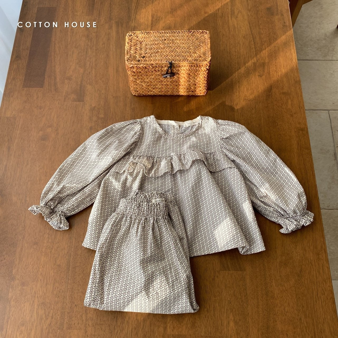 COTTON HOUSE - Korean Children Fashion - #Kfashion4kids - Fril Top Bottom Set - 6