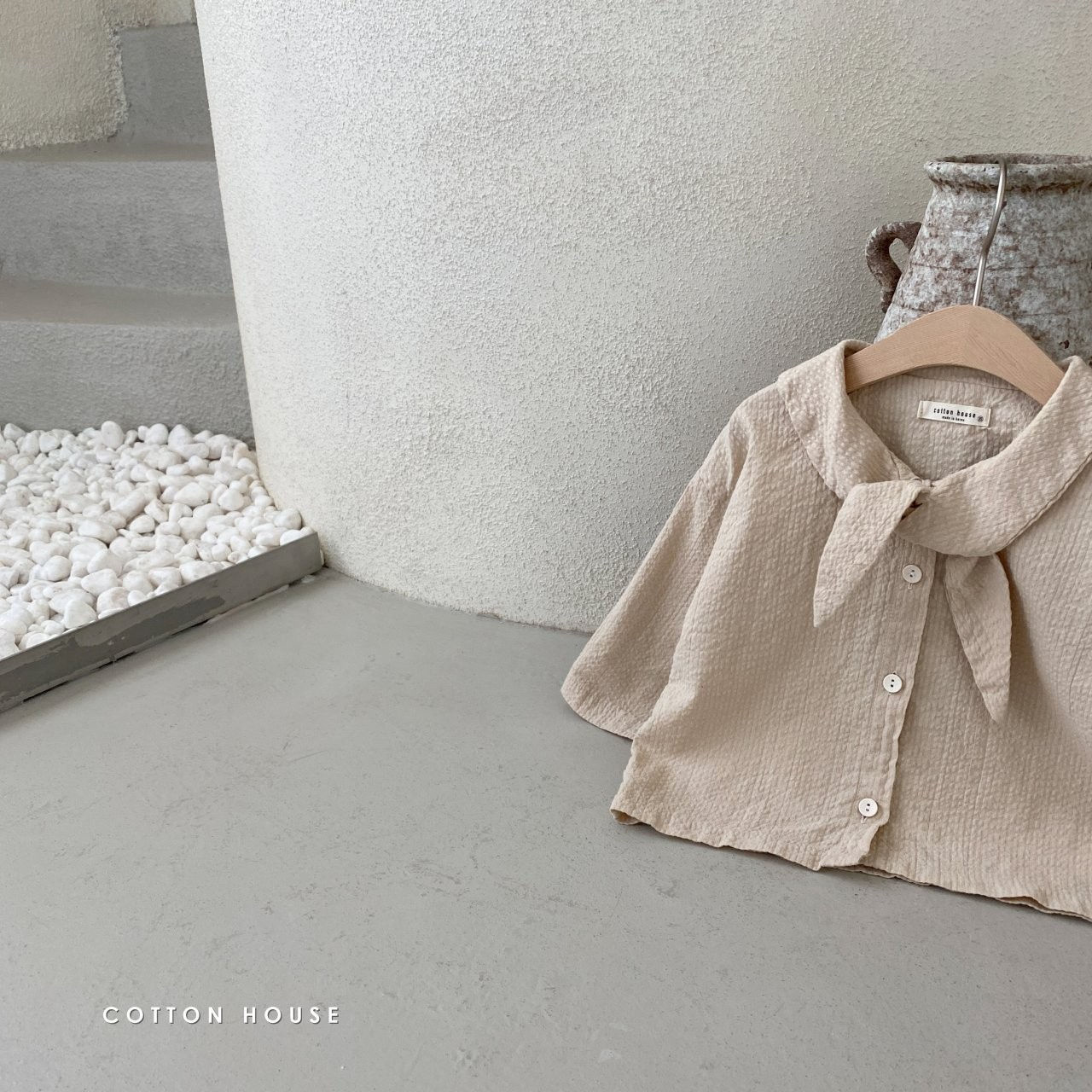 COTTON HOUSE - Korean Children Fashion - #Kfashion4kids - Ribbon Collar Blouse - 10