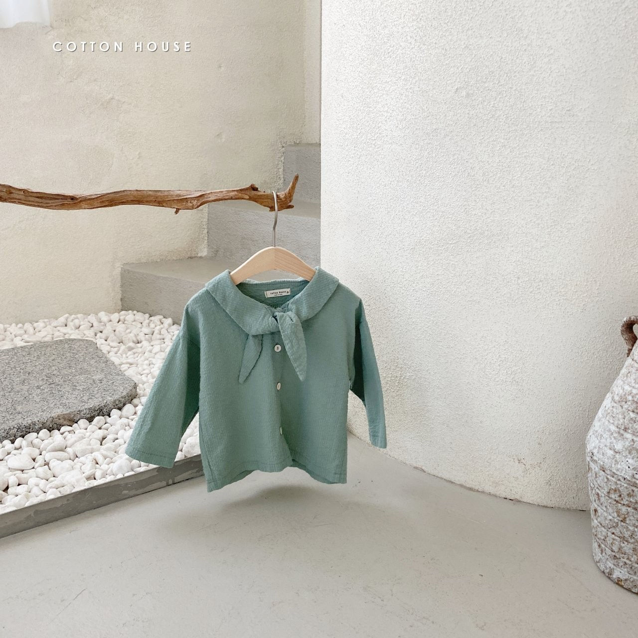 COTTON HOUSE - Korean Children Fashion - #Kfashion4kids - Ribbon Collar Blouse - 3