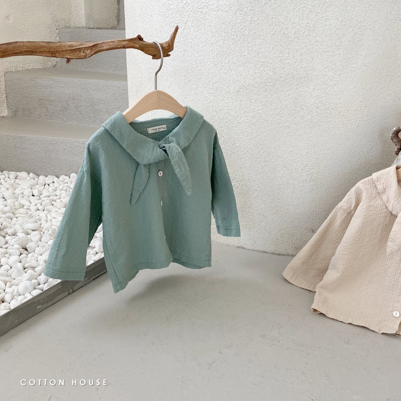 COTTON HOUSE - Korean Children Fashion - #Kfashion4kids - Ribbon Collar Blouse - 8