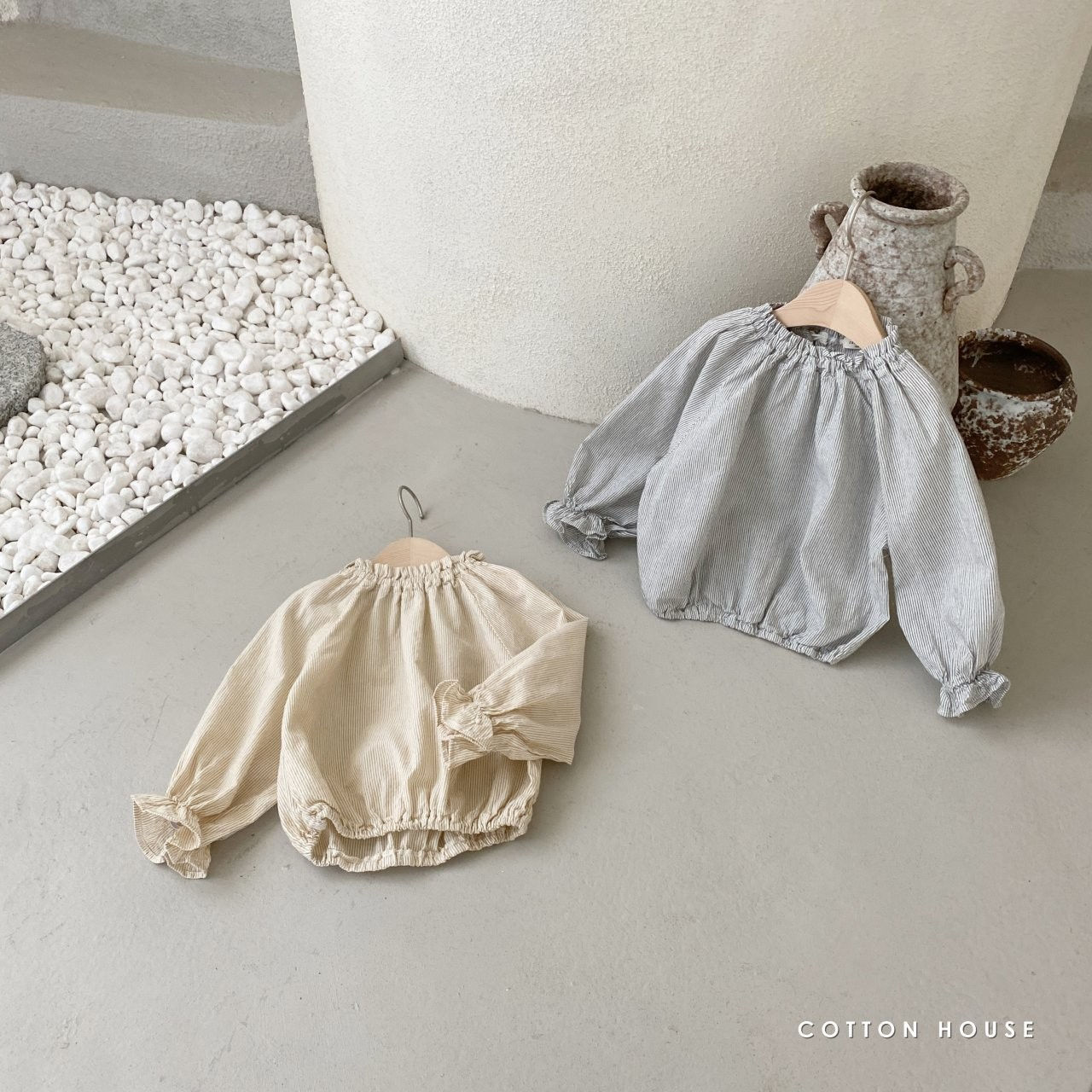 COTTON HOUSE - Korean Children Fashion - #Kfashion4kids - Stripe Banding Blouse - 2