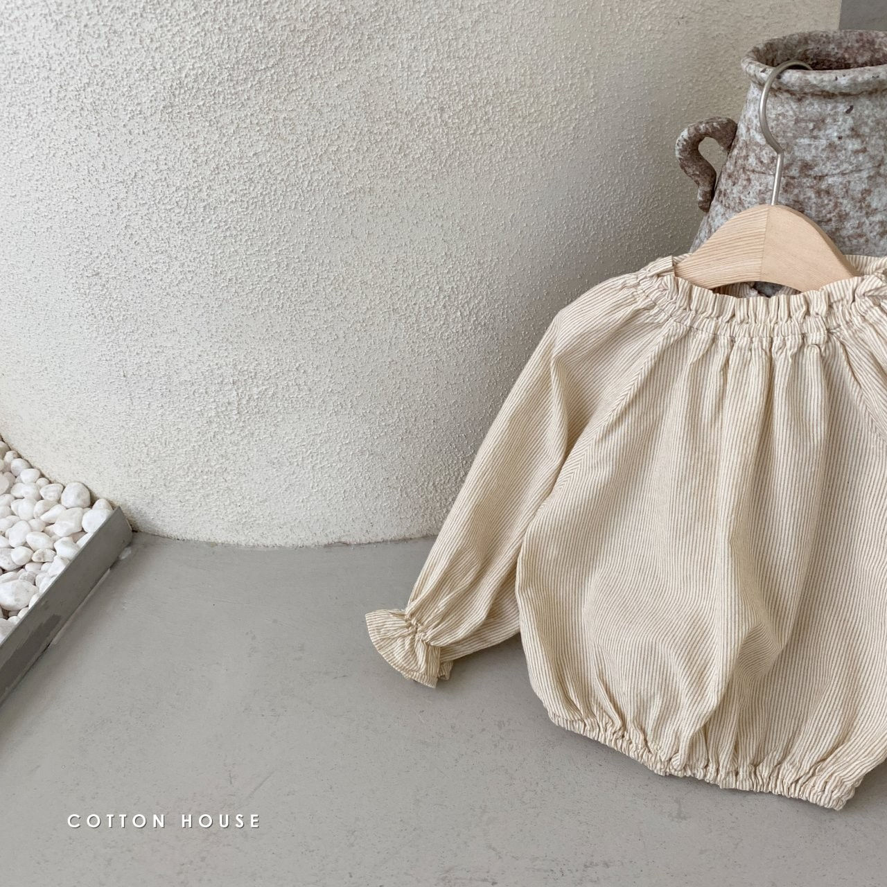 COTTON HOUSE - Korean Children Fashion - #Kfashion4kids - Stripe Banding Blouse - 3