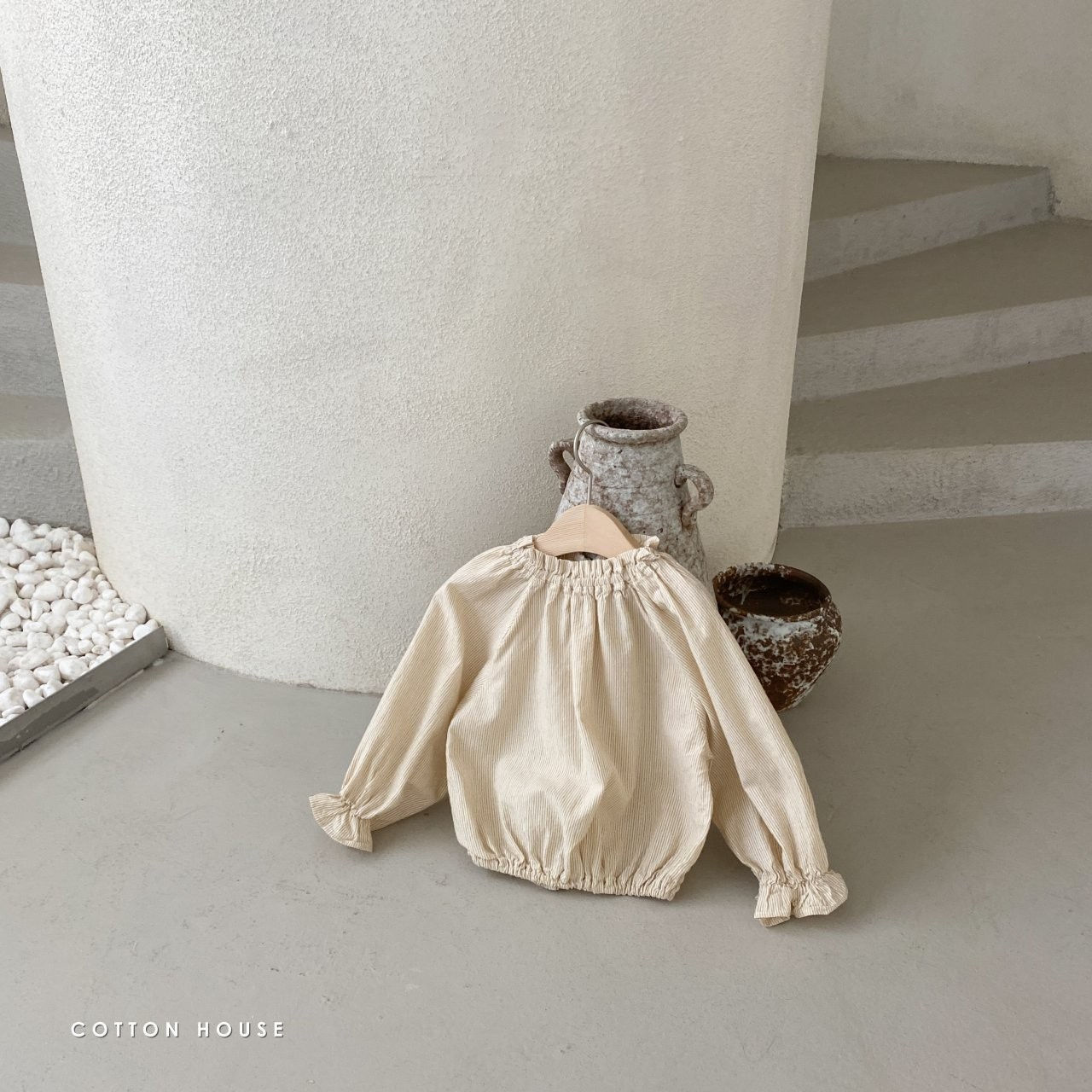 COTTON HOUSE - Korean Children Fashion - #Kfashion4kids - Stripe Banding Blouse - 4