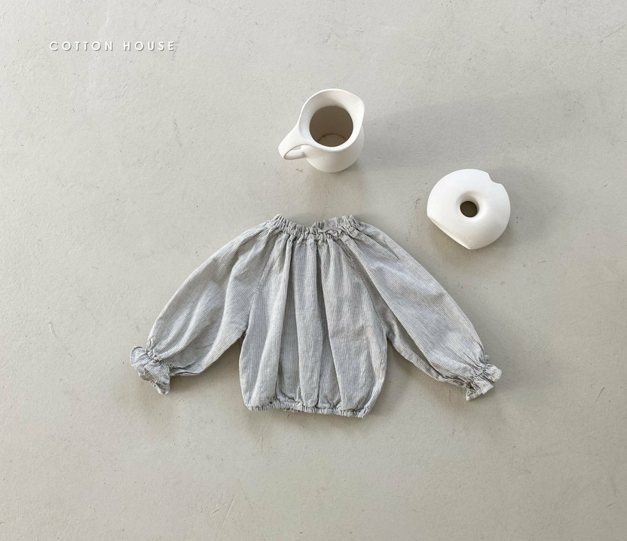 COTTON HOUSE - Korean Children Fashion - #Kfashion4kids - Stripe Banding Blouse - 8