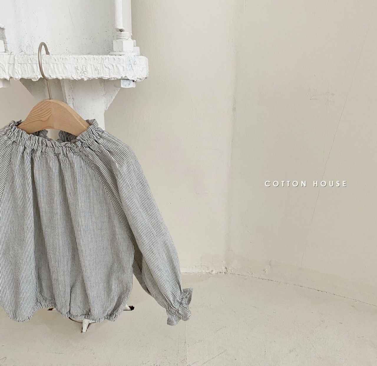 COTTON HOUSE - Korean Children Fashion - #Kfashion4kids - Stripe Banding Blouse - 9