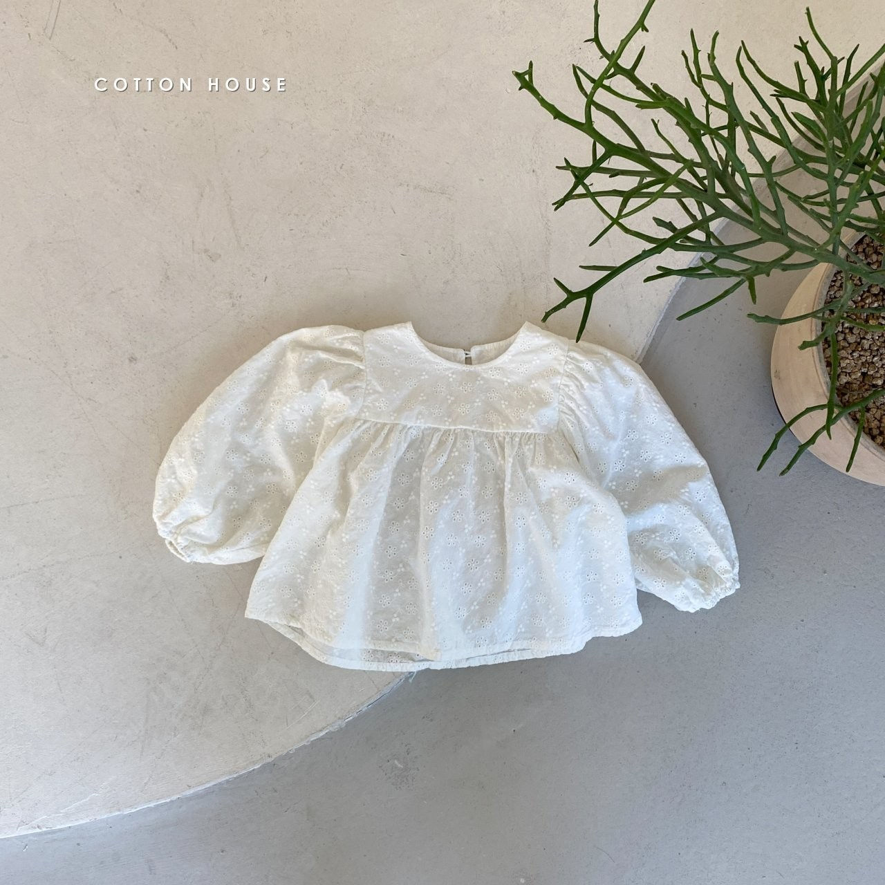COTTON HOUSE - Korean Children Fashion - #Kfashion4kids - Big Shirring Blouse