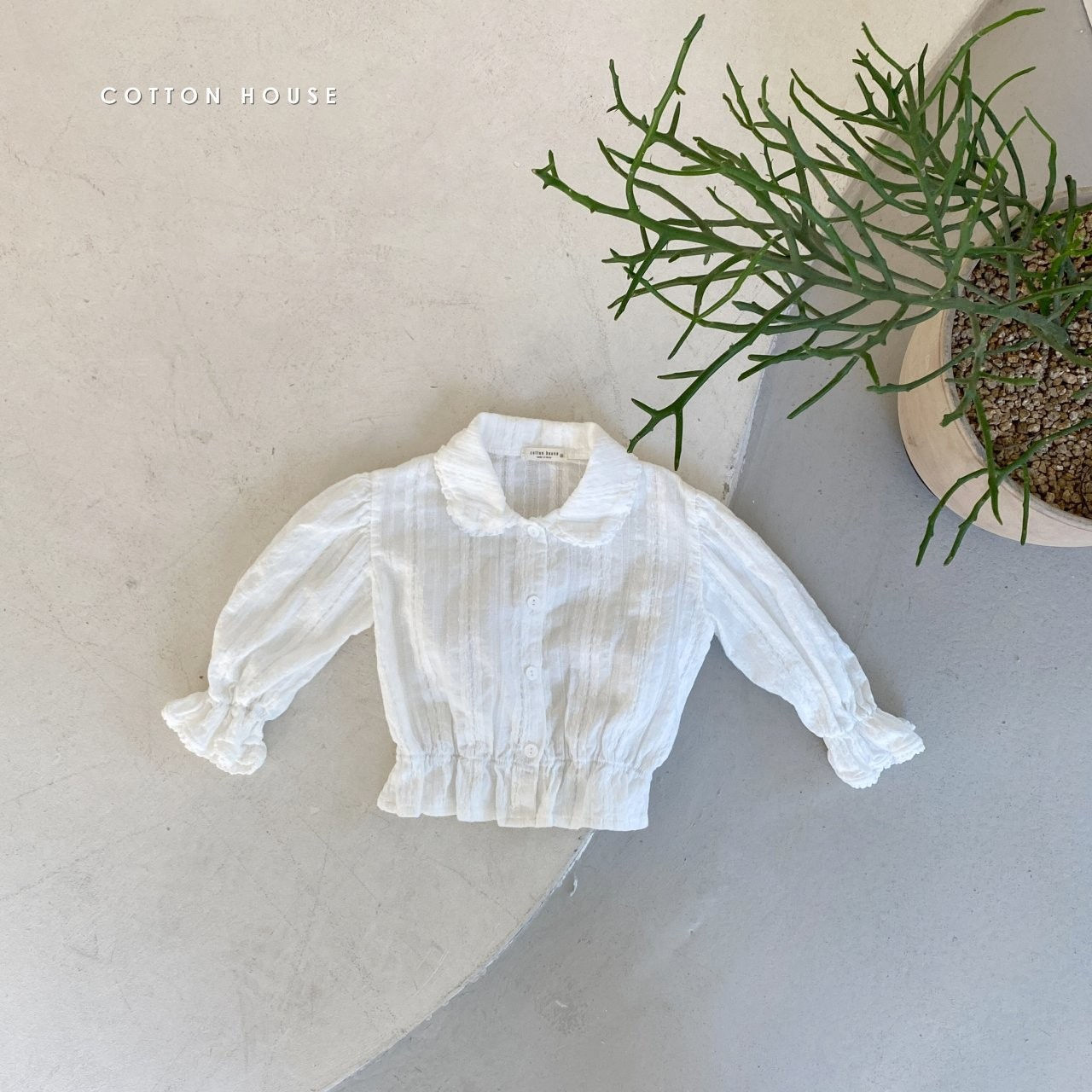 COTTON HOUSE - Korean Children Fashion - #Kfashion4kids - Lace Collar Blouse