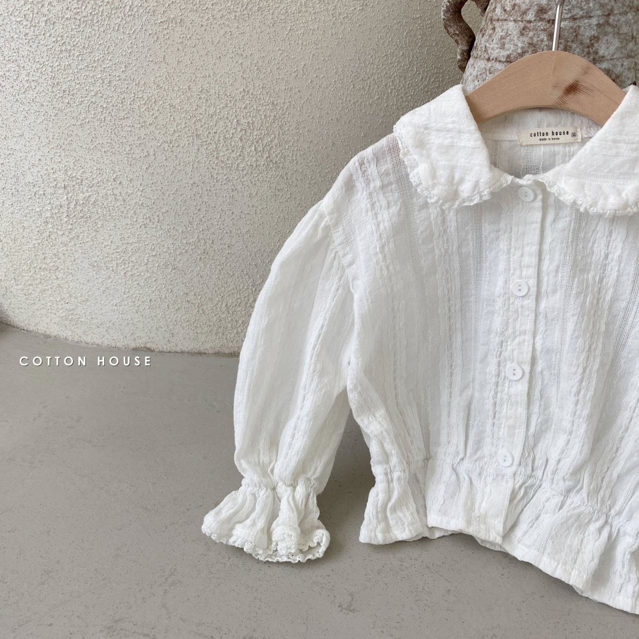 COTTON HOUSE - Korean Children Fashion - #Kfashion4kids - Lace Collar Blouse - 2
