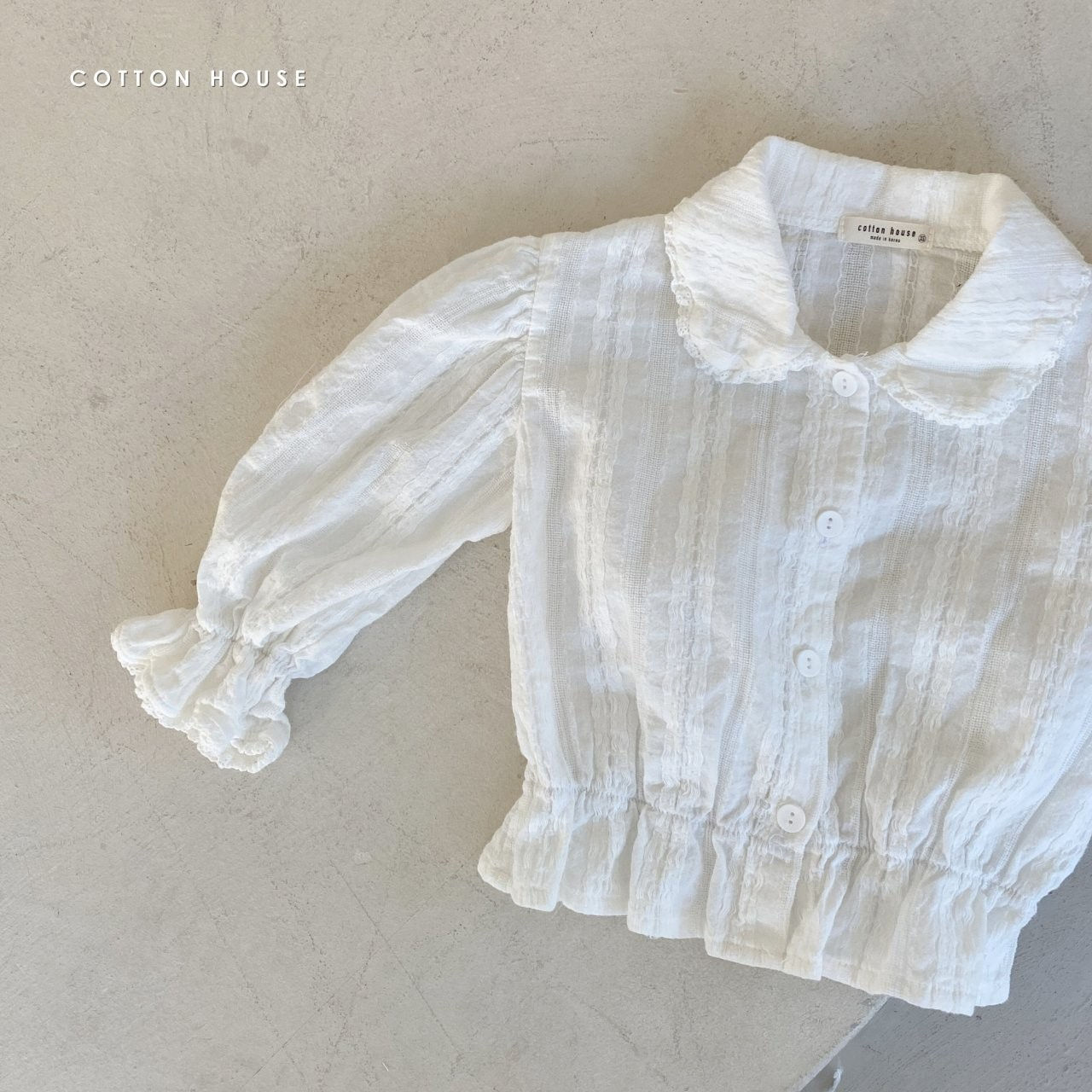 COTTON HOUSE - Korean Children Fashion - #Kfashion4kids - Lace Collar Blouse - 3