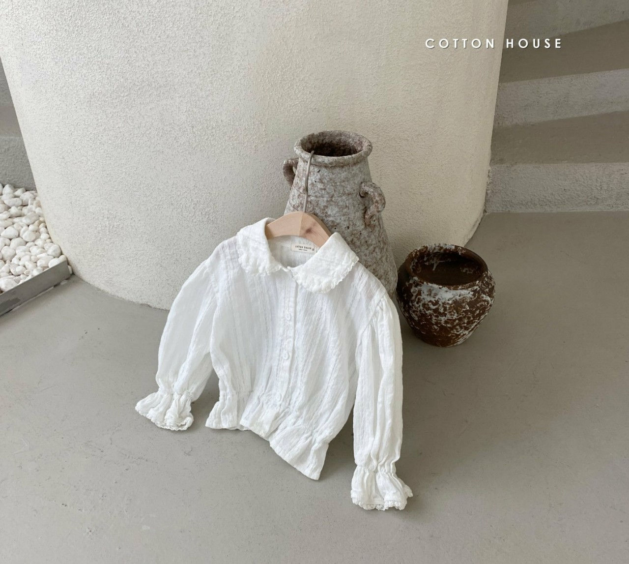 COTTON HOUSE - Korean Children Fashion - #Kfashion4kids - Lace Collar Blouse - 5