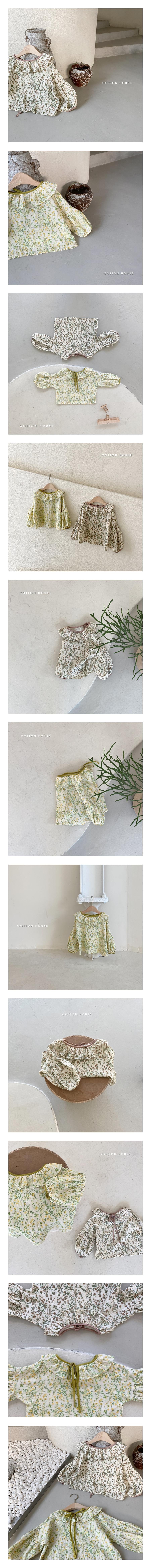 COTTON HOUSE - Korean Children Fashion - #Kfashion4kids - Frill Flower Blouse