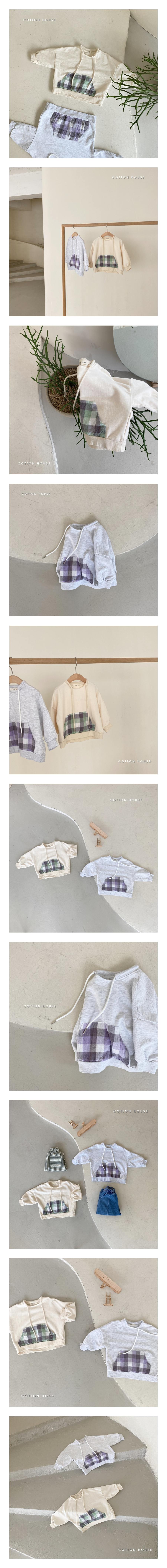 COTTON HOUSE - Korean Children Fashion - #Kfashion4kids - Check Pocket Sweatshirt