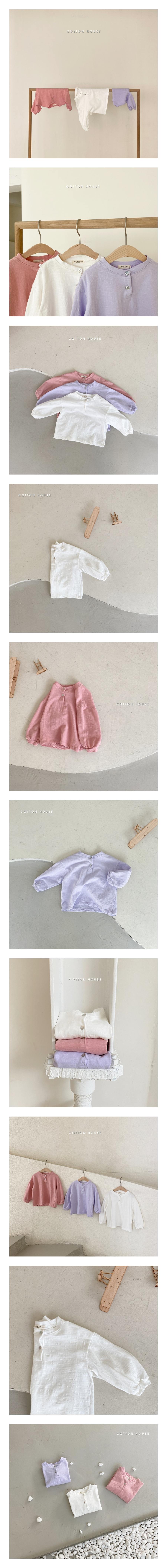 COTTON HOUSE - Korean Children Fashion - #Kfashion4kids - Button Slub Tee