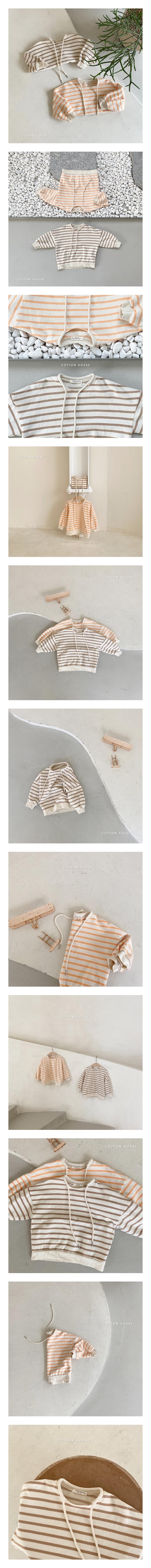 COTTON HOUSE - Korean Children Fashion - #Kfashion4kids - Stripe String Sweatshirt