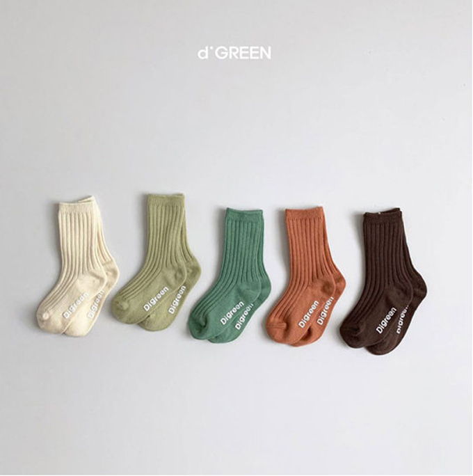DIGREEN - Korean Children Fashion - #Kfashion4kids - Pistachio Socks [set of 5]