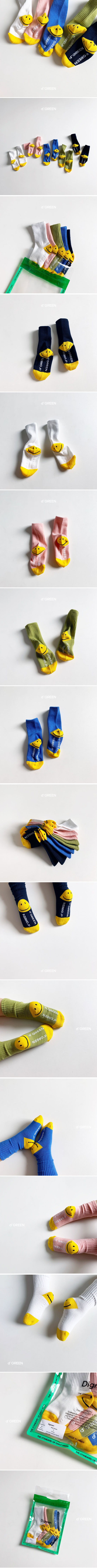 DIGREEN - Korean Children Fashion - #Kfashion4kids - Smile Socks [set of 5] - 2