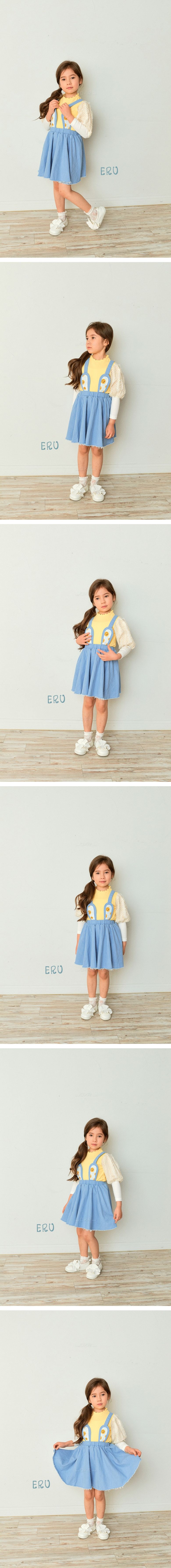 E.RU - Korean Children Fashion - #Kfashion4kids - Denim Rabbit Jumper Skirt