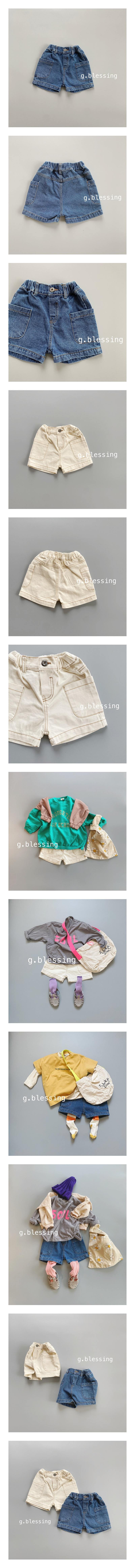 G BLESSING - Korean Children Fashion - #Kfashion4kids - Coco Half Denim Pants