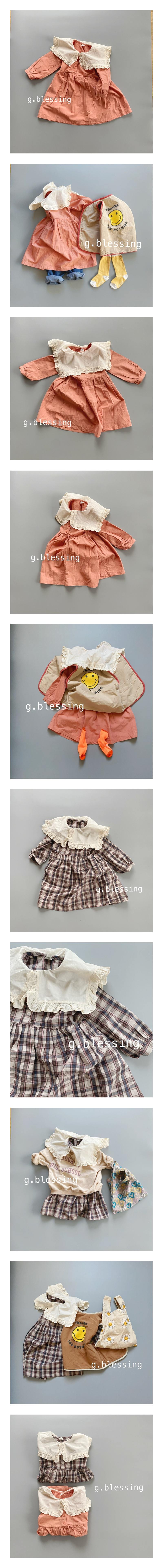 G BLESSING - Korean Children Fashion - #Kfashion4kids - Frill Collar One-piece