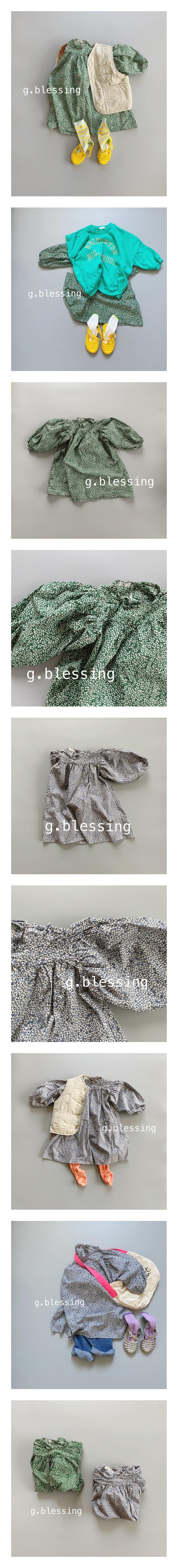 G BLESSING - Korean Children Fashion - #Kfashion4kids - Small Flower One-piece