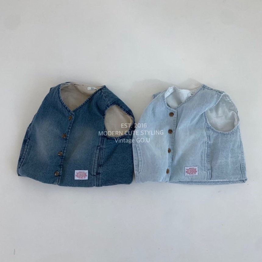 GOU - Korean Children Fashion - #Kfashion4kids - Disco Denim Vest