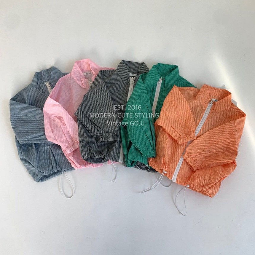 GOU - Korean Children Fashion - #Kfashion4kids - Check Windbreaker