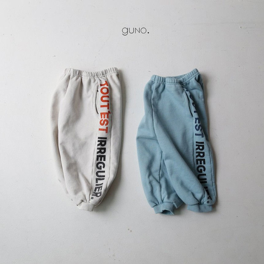 GUNO - Korean Children Fashion - #Kfashion4kids - Two Tone Letter Pants