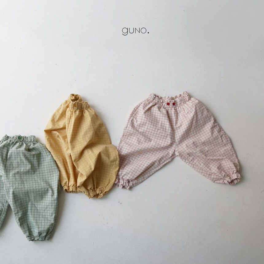 GUNO - Korean Children Fashion - #Kfashion4kids - Button Check Pants