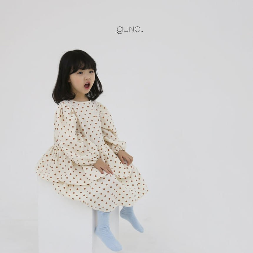 GUNO - Korean Children Fashion - #Kfashion4kids - Dots Dubble Cancan Skirt One-piece