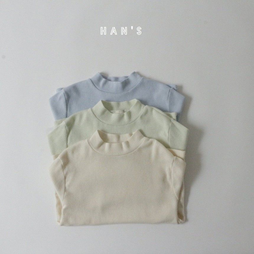 HAN'S - Korean Children Fashion - #Kfashion4kids - Rib Half Turtleneck Tee