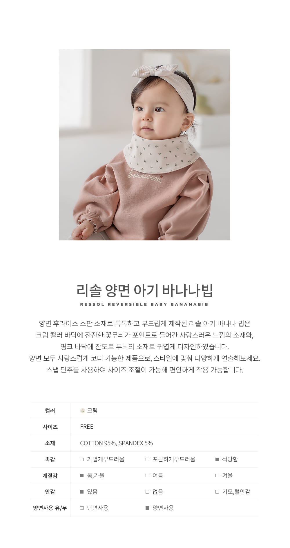 HAPPY PRINCE - Korean Children Fashion - #Kfashion4kids - Ressol Reversible Baby Bananbib - 2