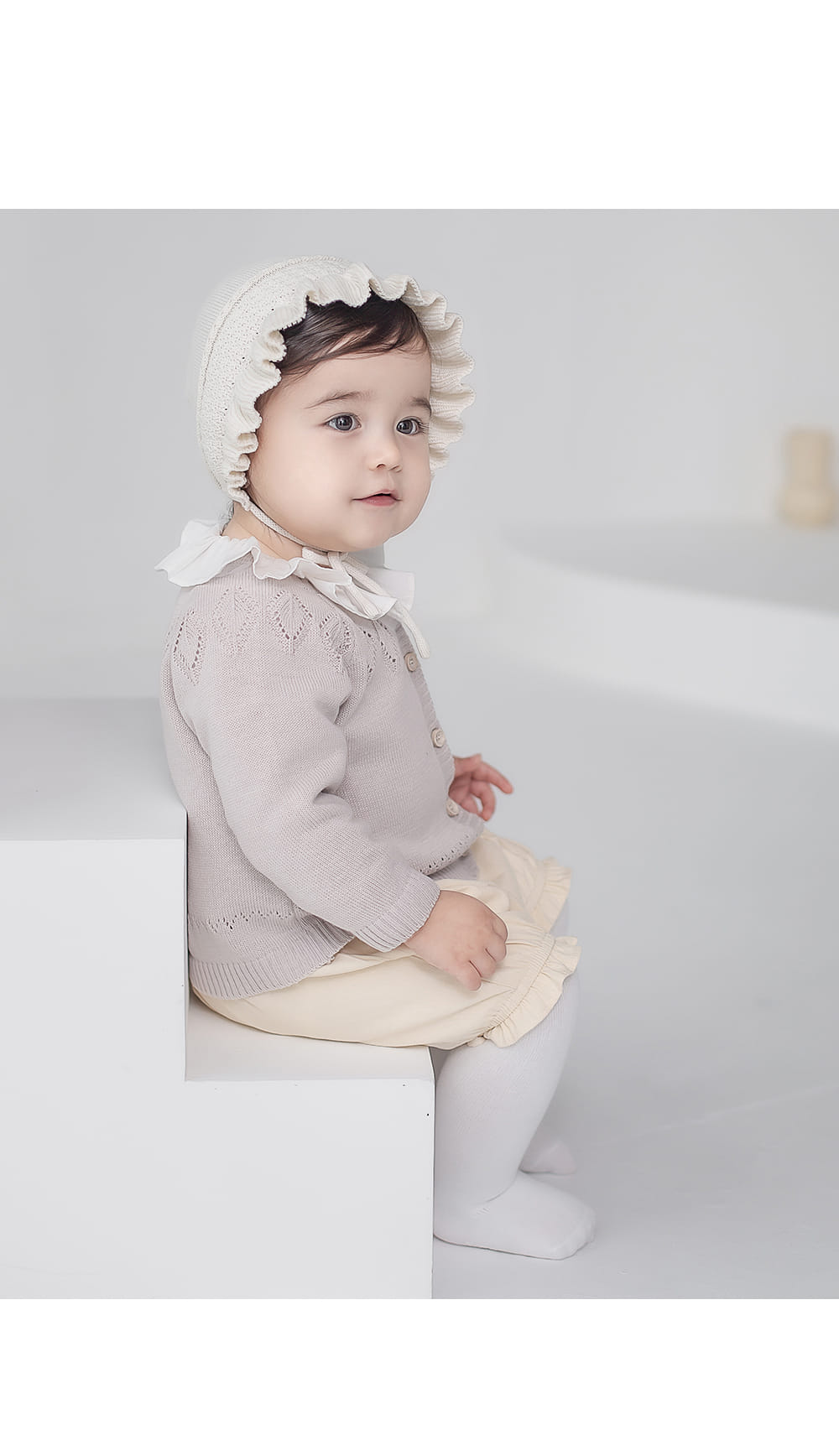 HAPPY PRINCE - Korean Children Fashion - #Kfashion4kids - Sandel Knit Baby Bonnet