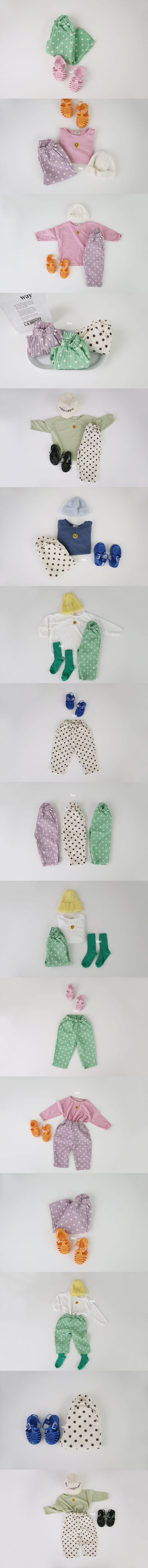HEI - Korean Children Fashion - #Kfashion4kids - Dots Hoodle Pants - 2