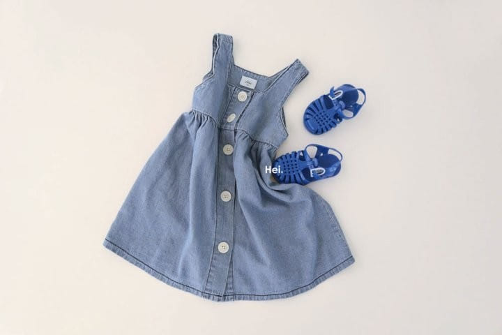 HEI - Korean Children Fashion - #Kfashion4kids - Button Denim One-piece