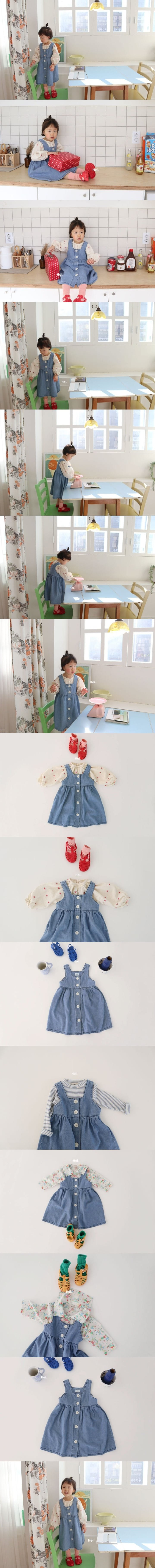 HEI - Korean Children Fashion - #Kfashion4kids - Button Denim One-piece - 2