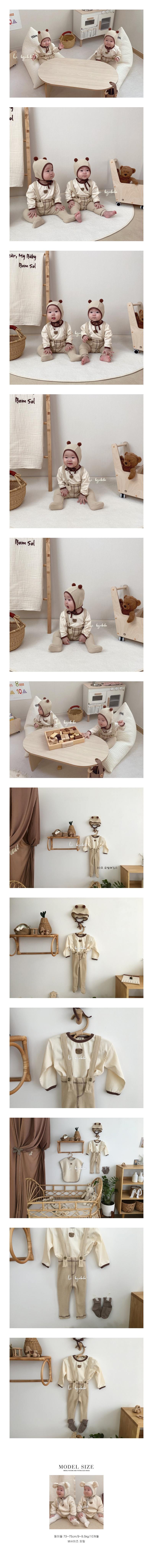 HI BYEBEBE - Korean Children Fashion - #Kfashion4kids - Bear Suspender Foot Pants with Tee