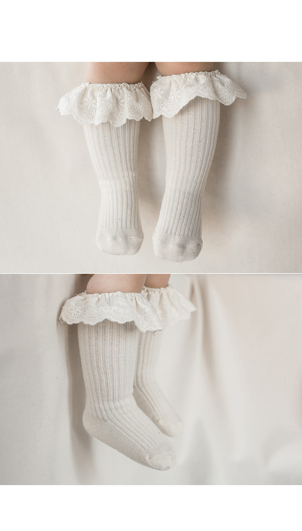 KIDS CLARA - Korean Children Fashion - #Kfashion4kids - Latty Lace Baby Knee Socks [set of 5] - 3