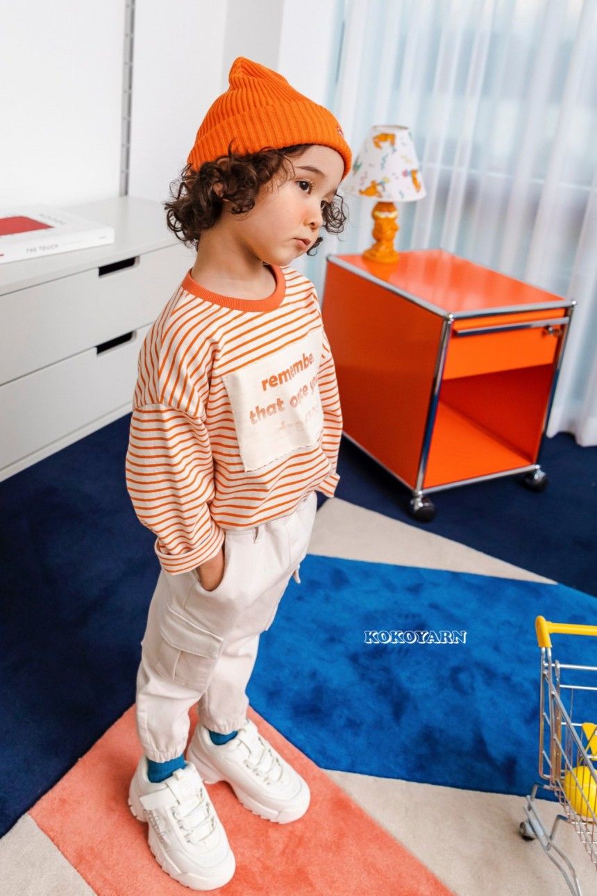KOKOYARN - Korean Children Fashion - #Kfashion4kids - Patch Stripe Tee