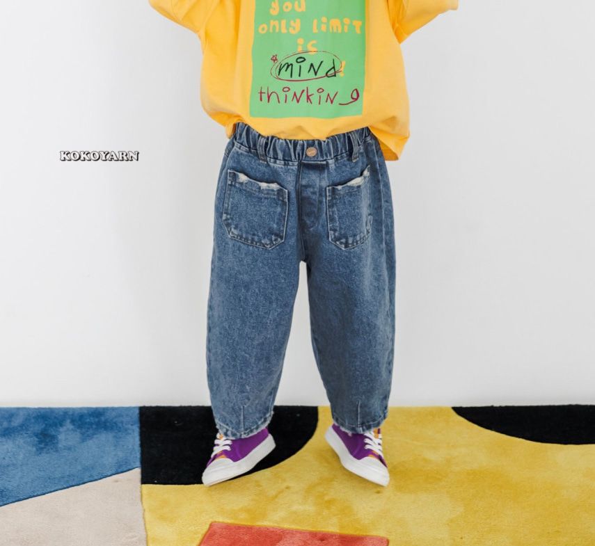KOKOYARN - Korean Children Fashion - #Kfashion4kids - Damage Pocket Denim Pants