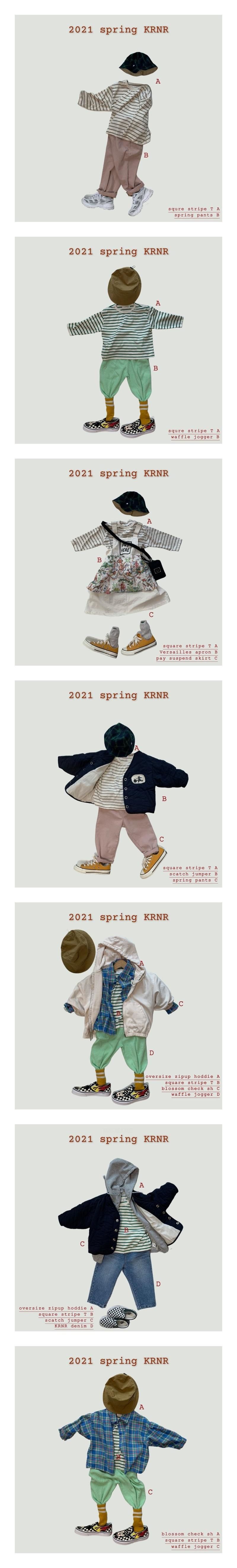 KURENARD - Korean Children Fashion - #Kfashion4kids - Square Stripe Tee
