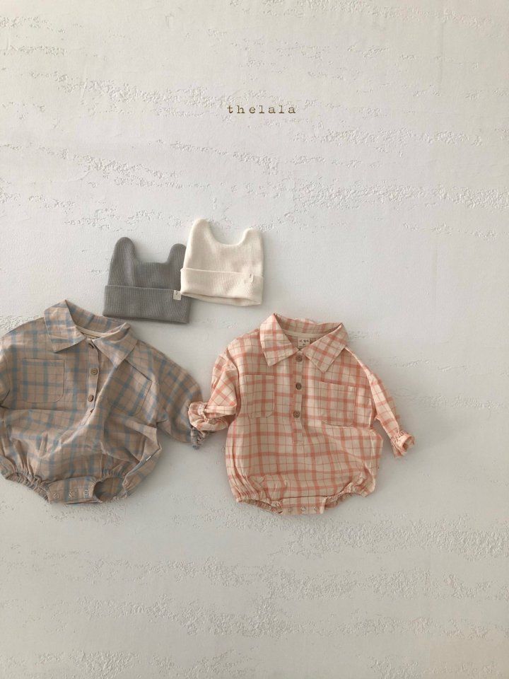 LALA - Korean Children Fashion - #Kfashion4kids - Nine Check Bodysuit - 2