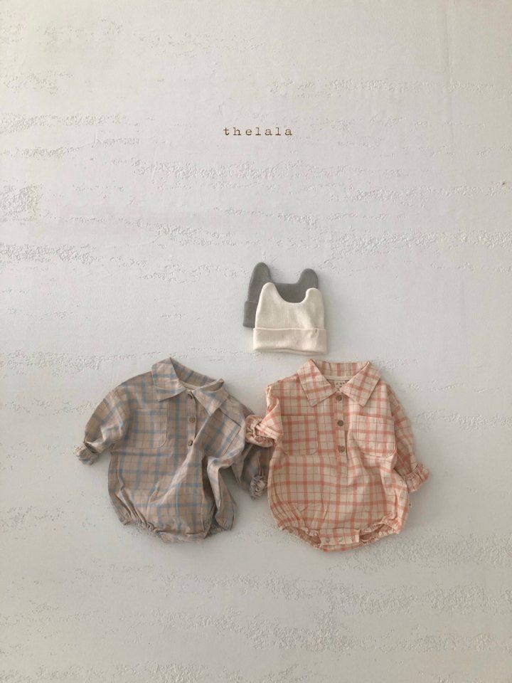 LALA - Korean Children Fashion - #Kfashion4kids - Nine Check Bodysuit - 3