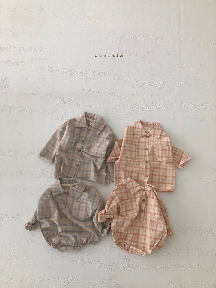 LALA - Korean Children Fashion - #Kfashion4kids - Nine Check Bodysuit - 4