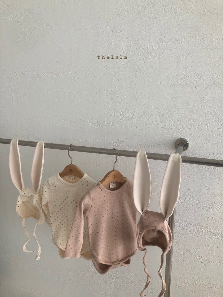 LALA - Korean Children Fashion - #Kfashion4kids - Dot Bunny Bodysuit with Bonnet - 11